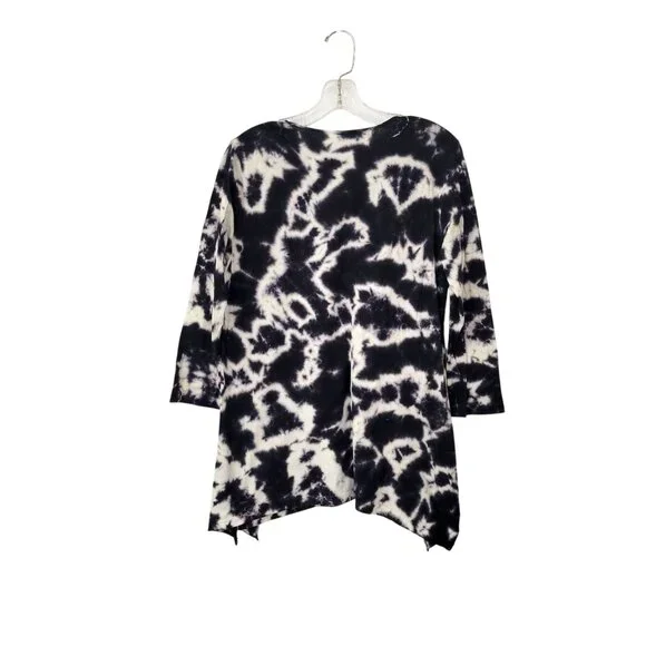 Sevya Handmade Tie-Dye V-Neck Asymmetrical Hem Tunic Top L Bundle of Two - Picture 4 of 10